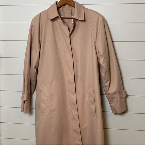 Vintage London Fog Blush pink Trench Coat Union Made 80s/90s oversized size 12 - Picture 6 of 16